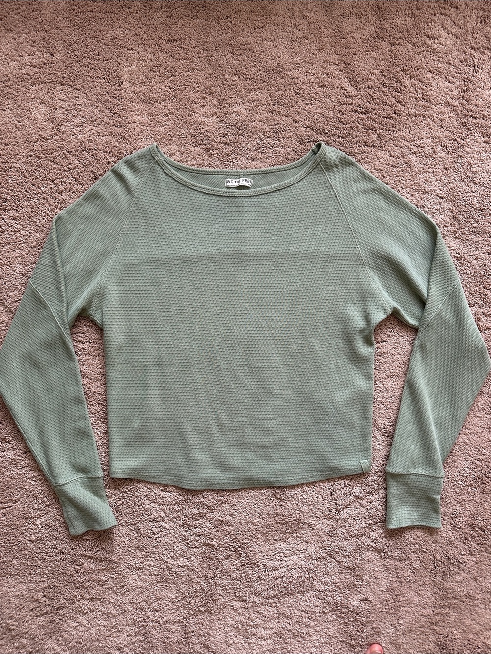 Free People We The Free Sage Green Jess Long Sleeve Top